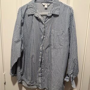 Womens Blue Striped Shirt